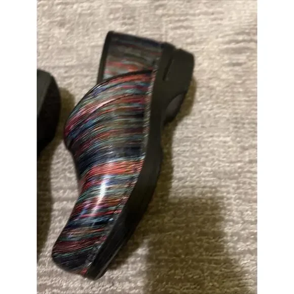 Dansko XP Striped Pro Leather Clog Size 9 US EUR 40 Slip On Comfort Rainbow - Picture 7 of 14